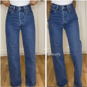 Levi's Blue Straight Leg Jeans for Women